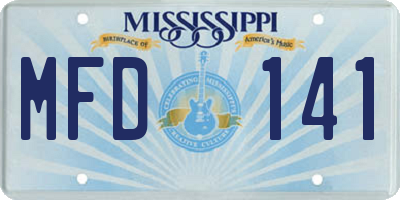 MS license plate MFD141