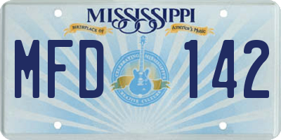 MS license plate MFD142