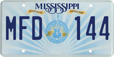 MS license plate MFD144