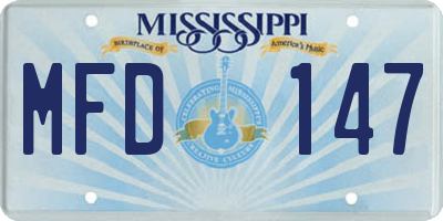 MS license plate MFD147