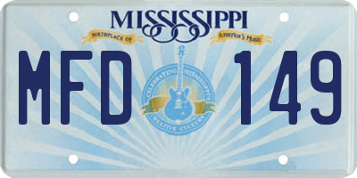 MS license plate MFD149