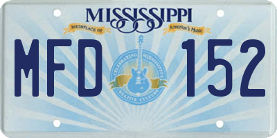 MS license plate MFD152