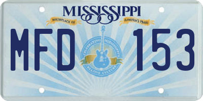 MS license plate MFD153