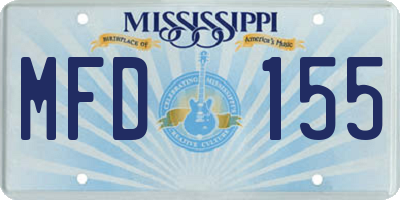 MS license plate MFD155