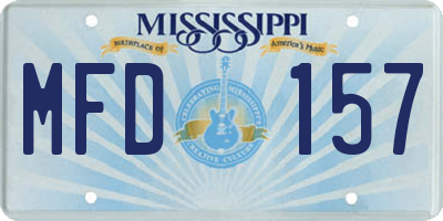 MS license plate MFD157