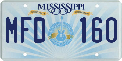 MS license plate MFD160