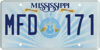 MS license plate MFD171