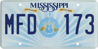 MS license plate MFD173