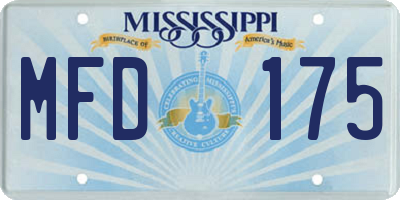 MS license plate MFD175