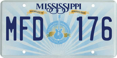 MS license plate MFD176