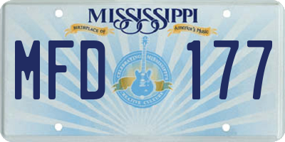 MS license plate MFD177