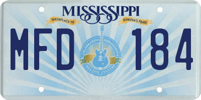 MS license plate MFD184