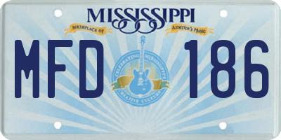MS license plate MFD186