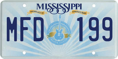 MS license plate MFD199