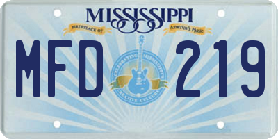 MS license plate MFD219