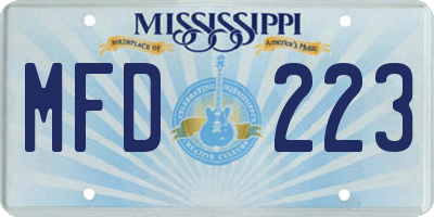 MS license plate MFD223