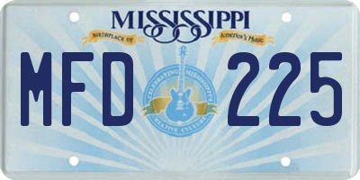 MS license plate MFD225
