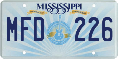 MS license plate MFD226
