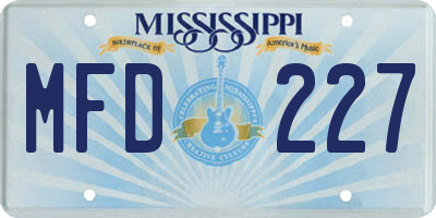 MS license plate MFD227