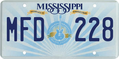 MS license plate MFD228