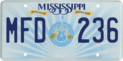MS license plate MFD236