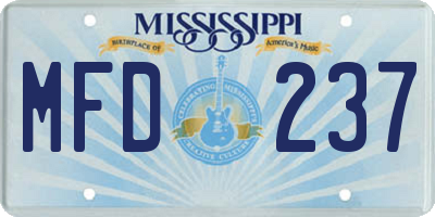 MS license plate MFD237