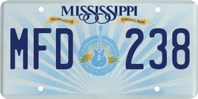 MS license plate MFD238