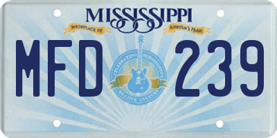 MS license plate MFD239