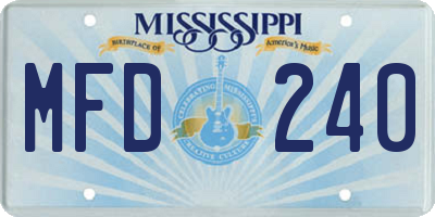 MS license plate MFD240