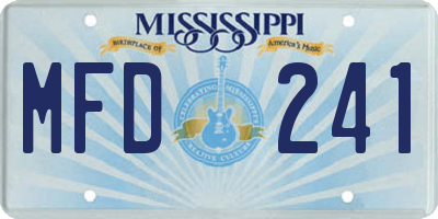MS license plate MFD241