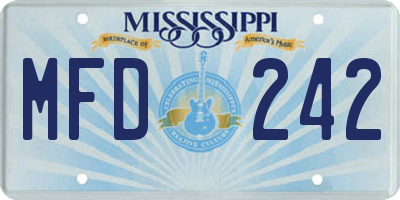 MS license plate MFD242