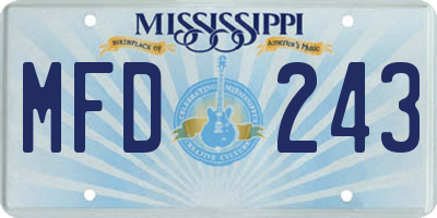 MS license plate MFD243