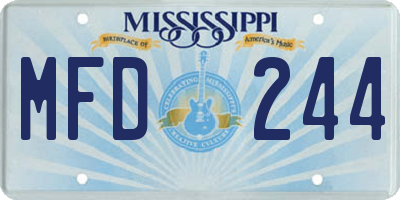 MS license plate MFD244
