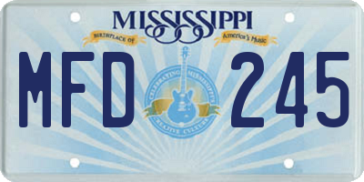 MS license plate MFD245