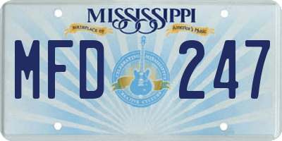 MS license plate MFD247