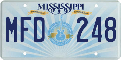 MS license plate MFD248