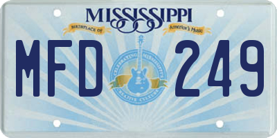 MS license plate MFD249