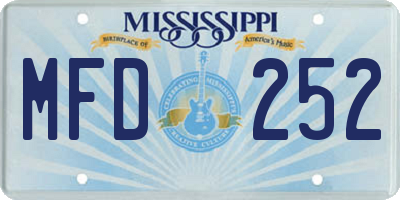 MS license plate MFD252
