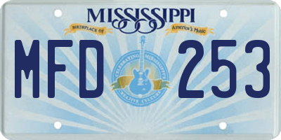 MS license plate MFD253