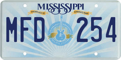 MS license plate MFD254