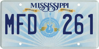 MS license plate MFD261