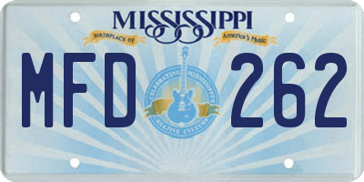 MS license plate MFD262