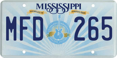MS license plate MFD265