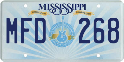 MS license plate MFD268