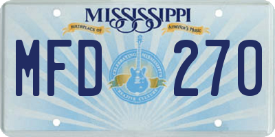 MS license plate MFD270
