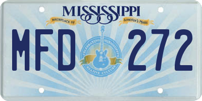 MS license plate MFD272