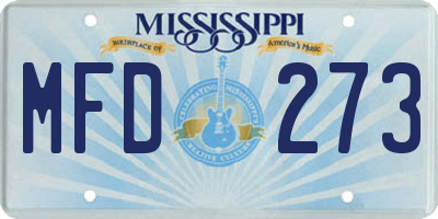 MS license plate MFD273