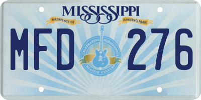 MS license plate MFD276