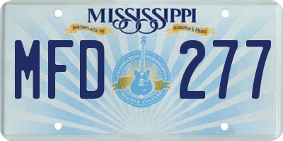 MS license plate MFD277