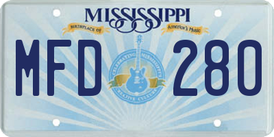 MS license plate MFD280